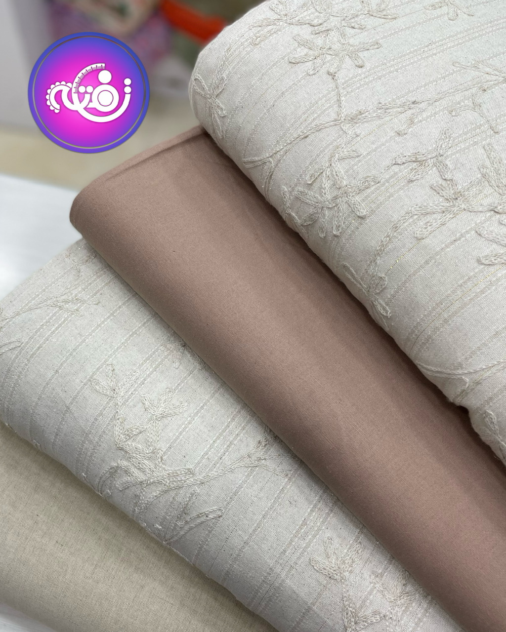 لینن نچرال سوزن دوزی طرح شاخه