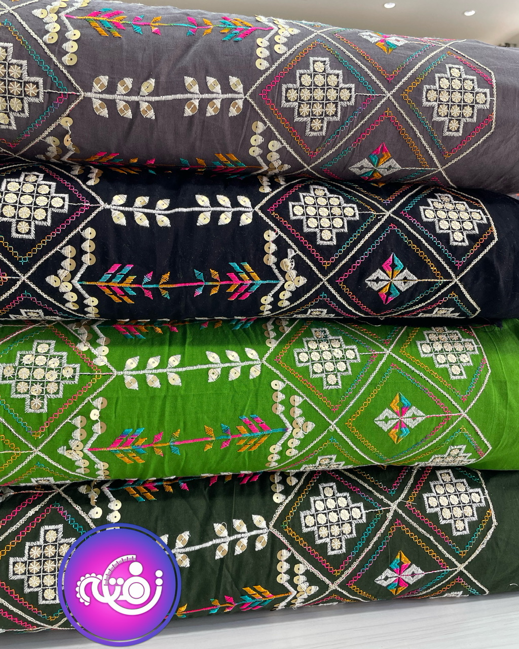 پارچه لینن سوزندوزی