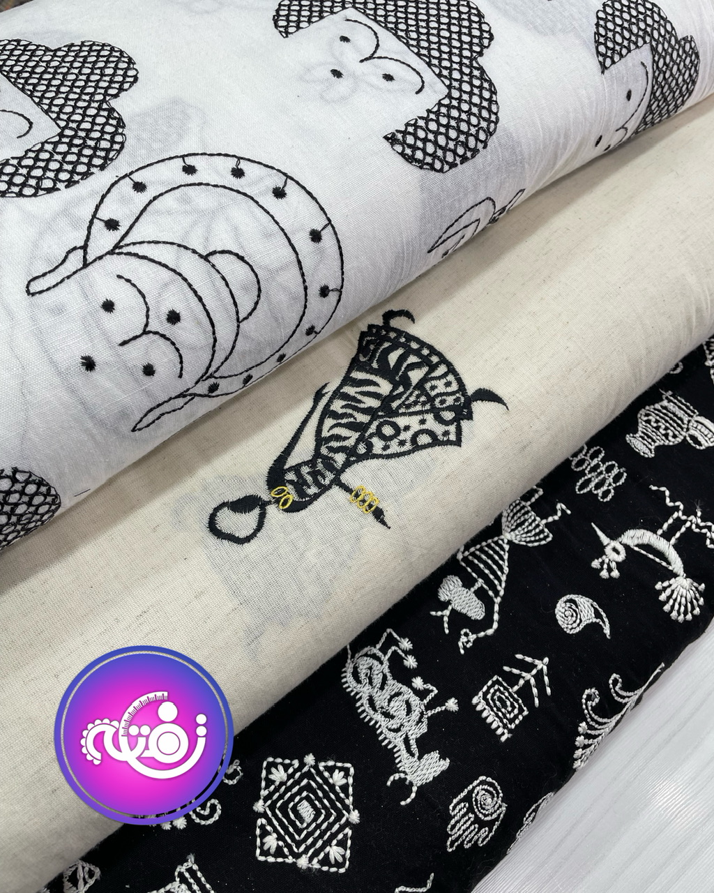 لینن سوزن دوزی طرح آدم