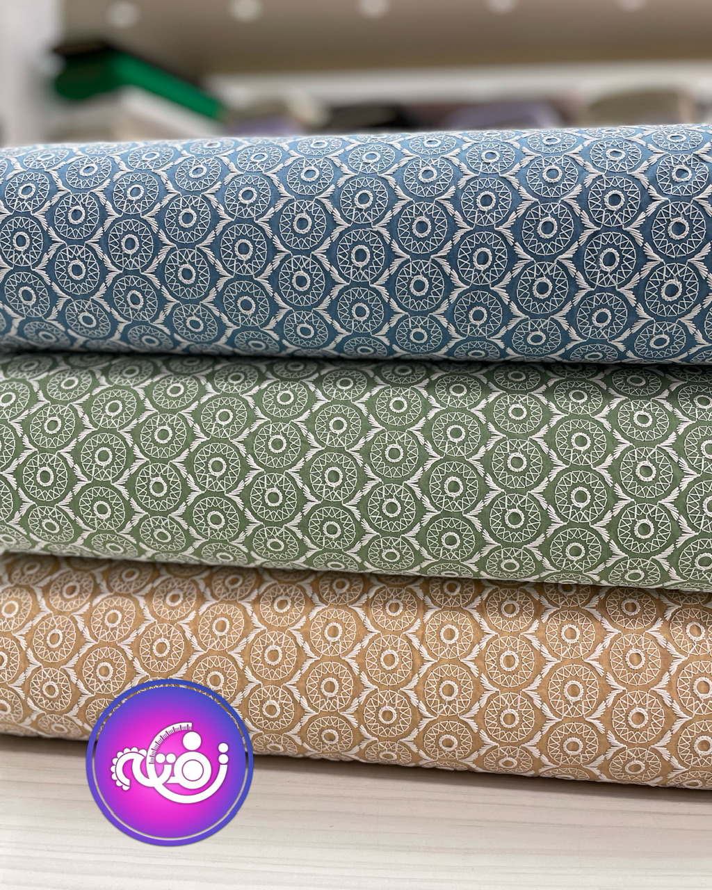 لینن خامه دوزی طرح چشم