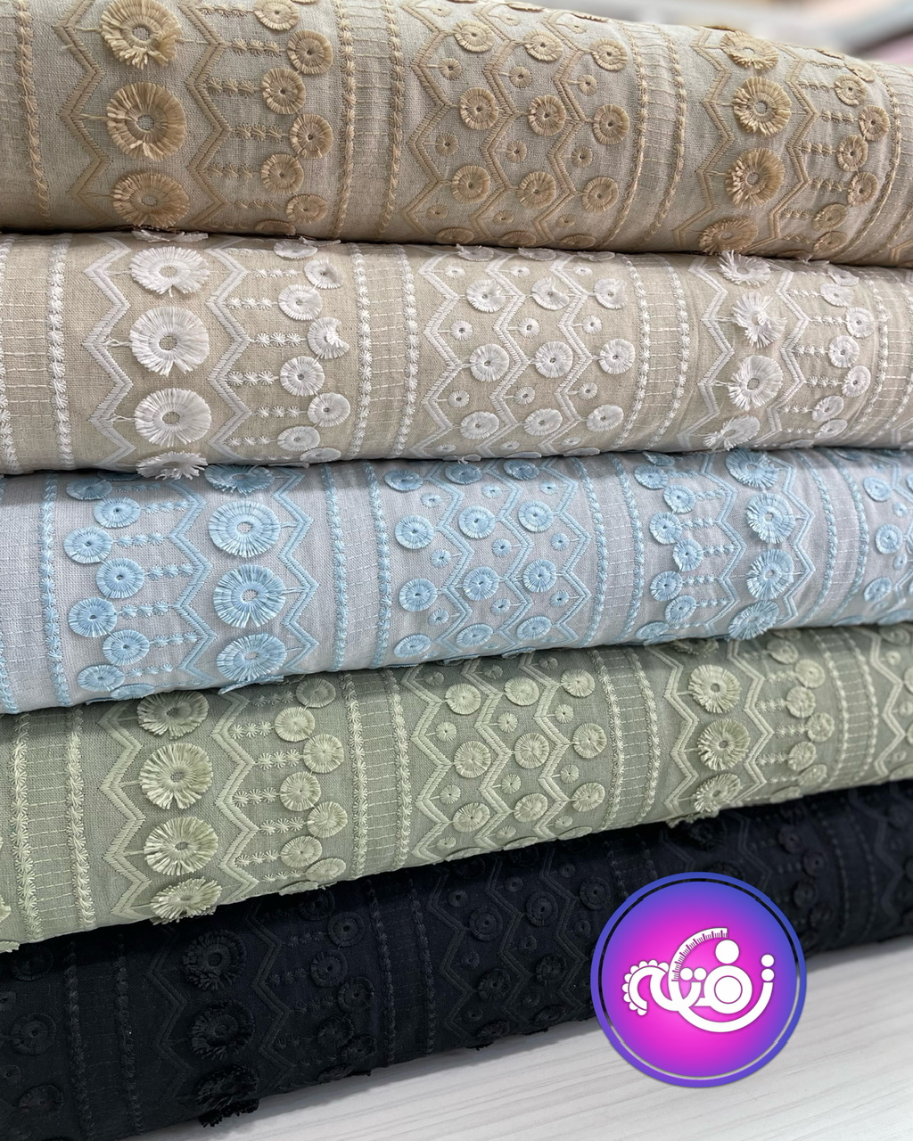 لینن اپلیکه طرح اسلیمی