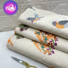 لینن سوزن دوزی طرح پرنده