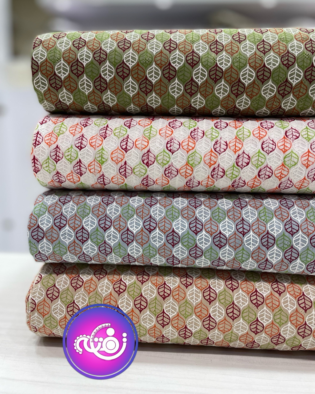 پارچه لینن ژاکارد برگ