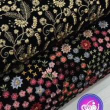 مخمل سوزن دوزی طرح گل ریز