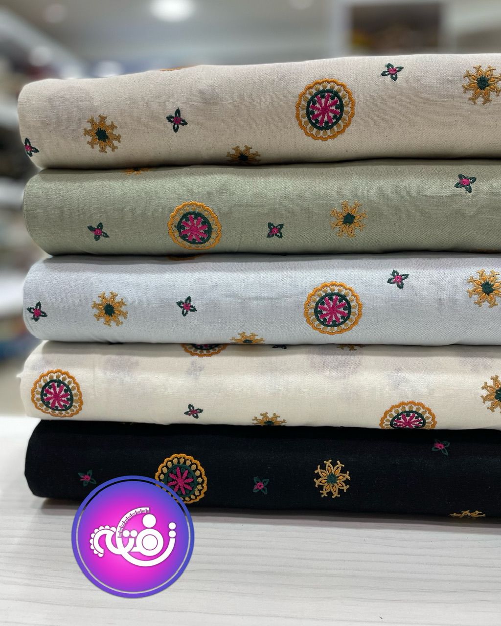 لینن سوزن دوزی طرح اسلیمی