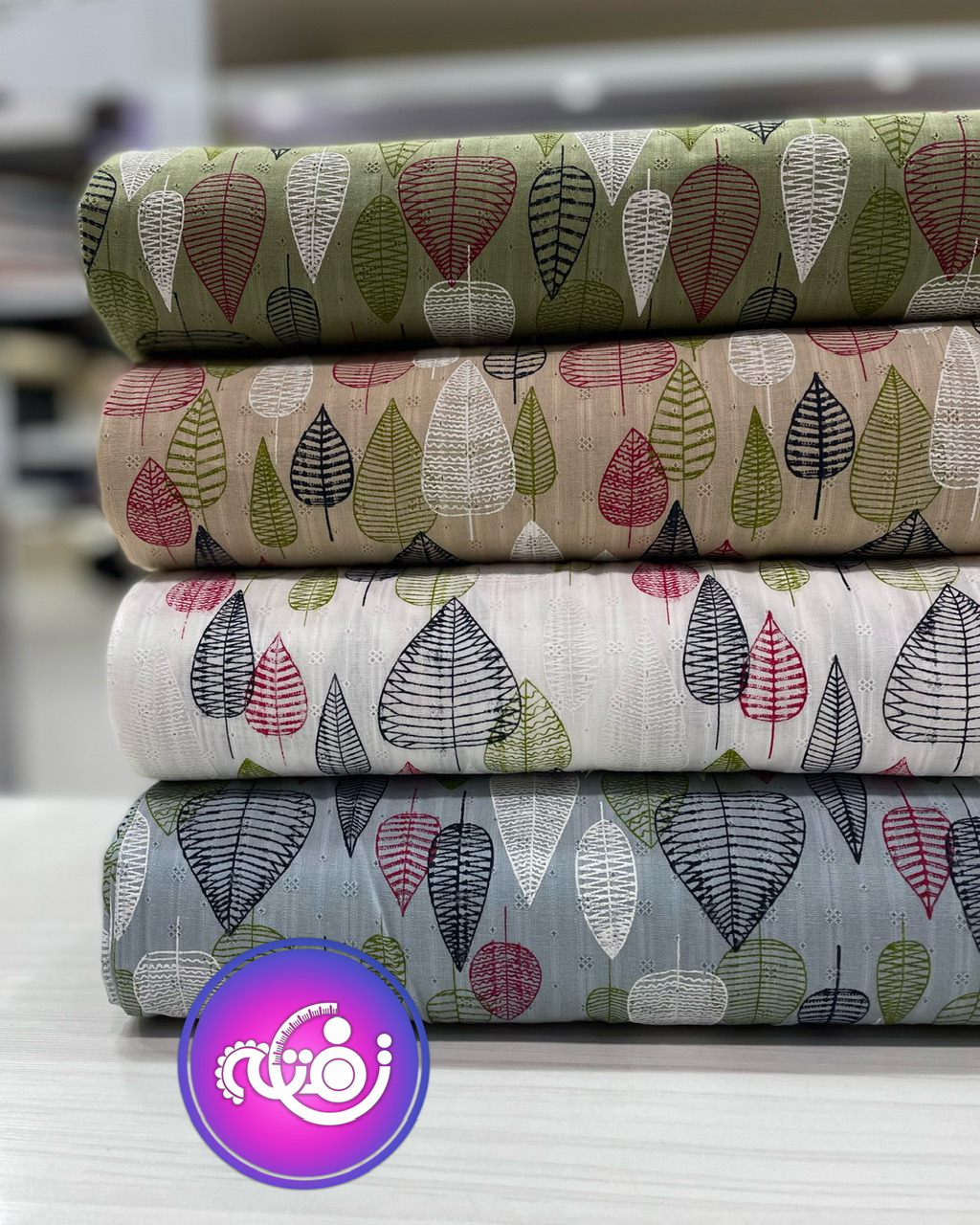 پارچه لینن ژاکارد درختچه