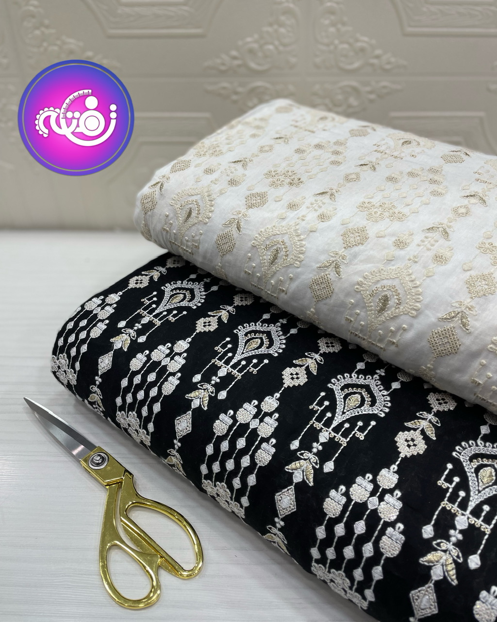 لینن سوزن دوزی طرح آویز