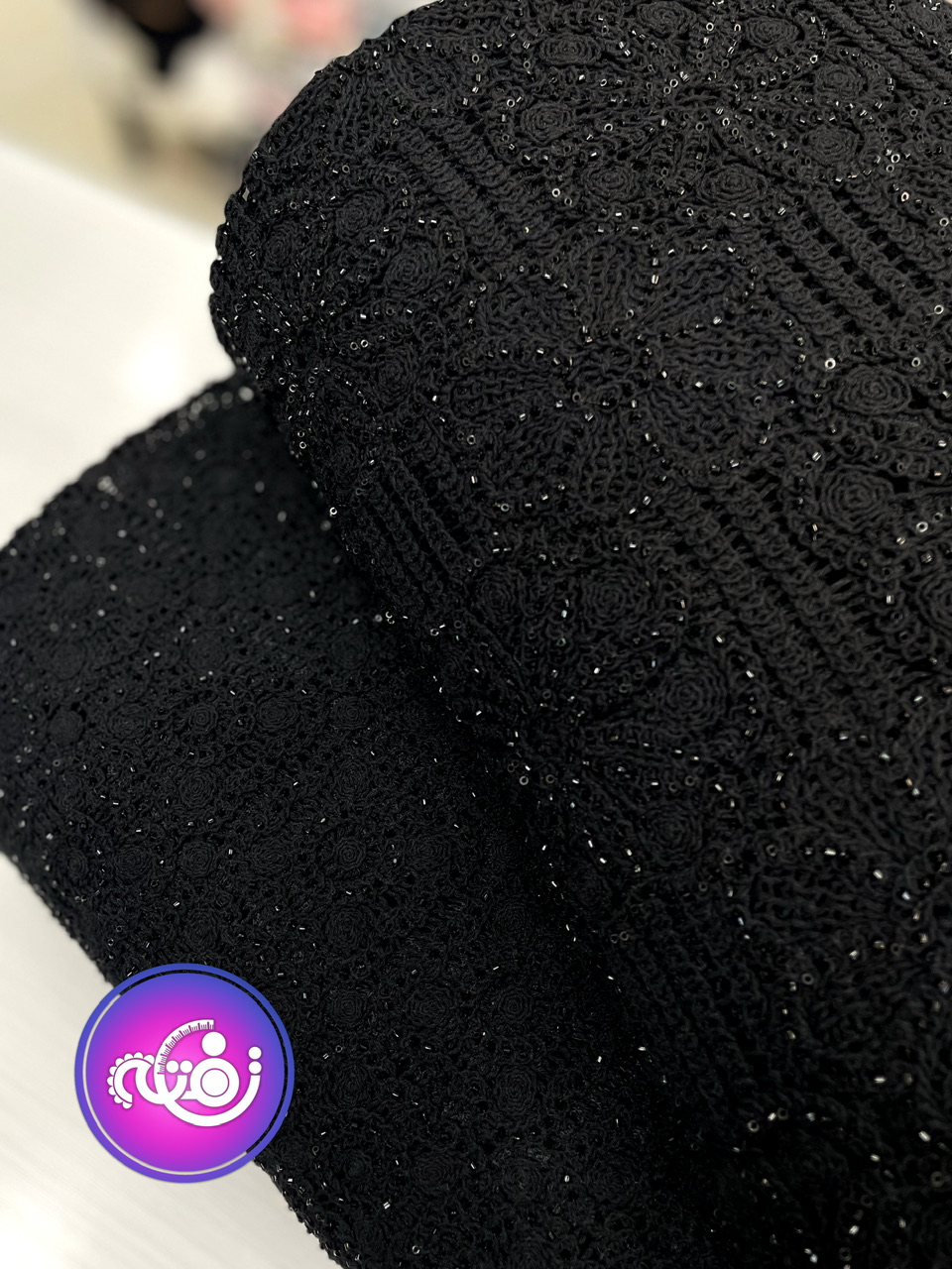 پارچه گیپور سنگدوزی