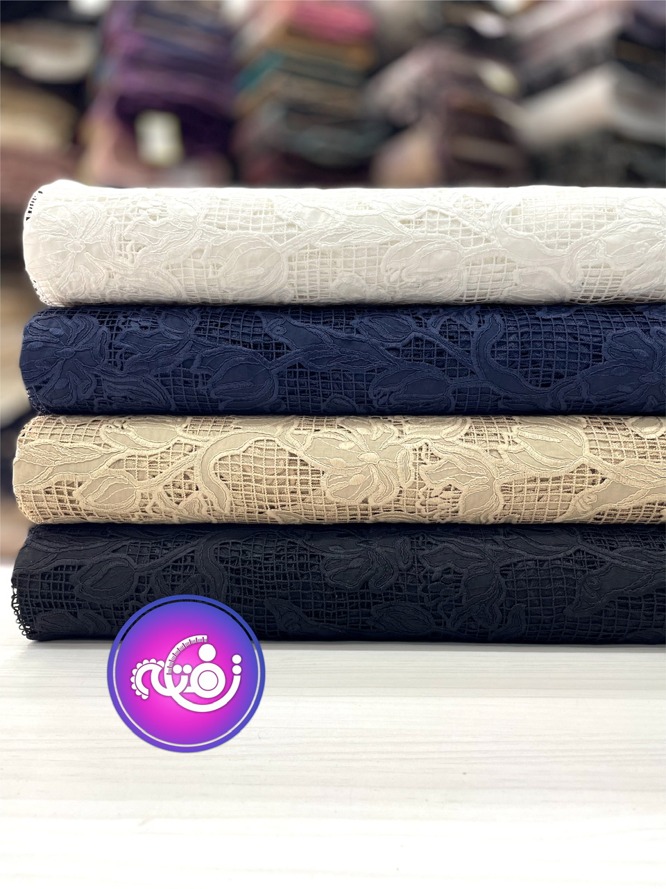 پارچه تور تیکه دوزی