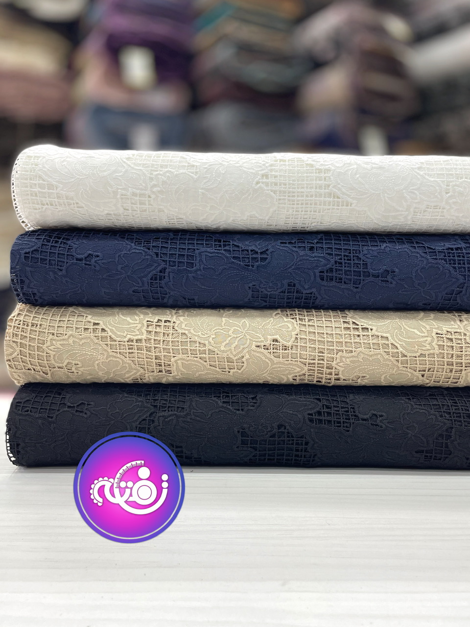 پارچه تور تیکه دوزی