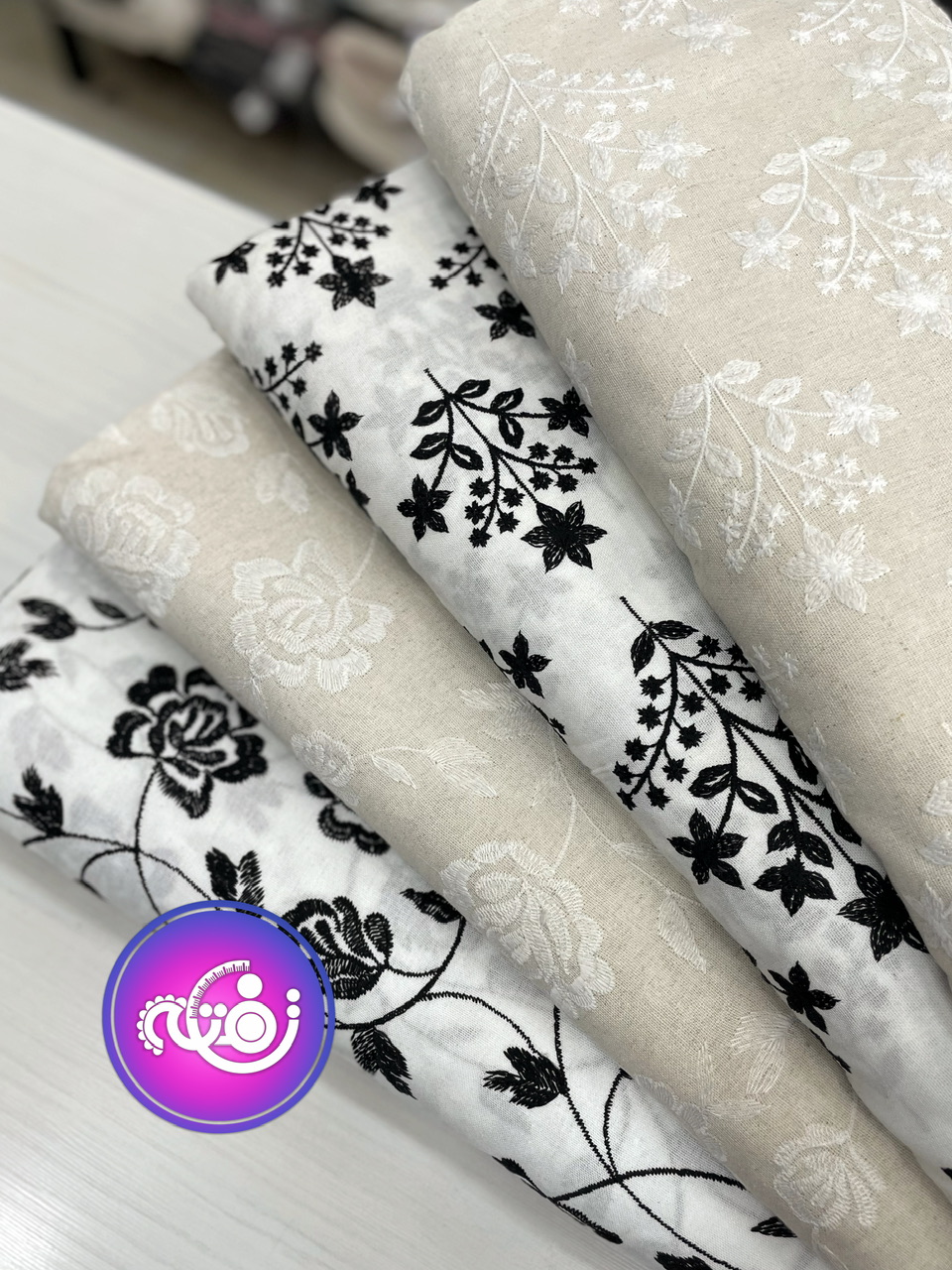 پارچه لینن سوزندوزی