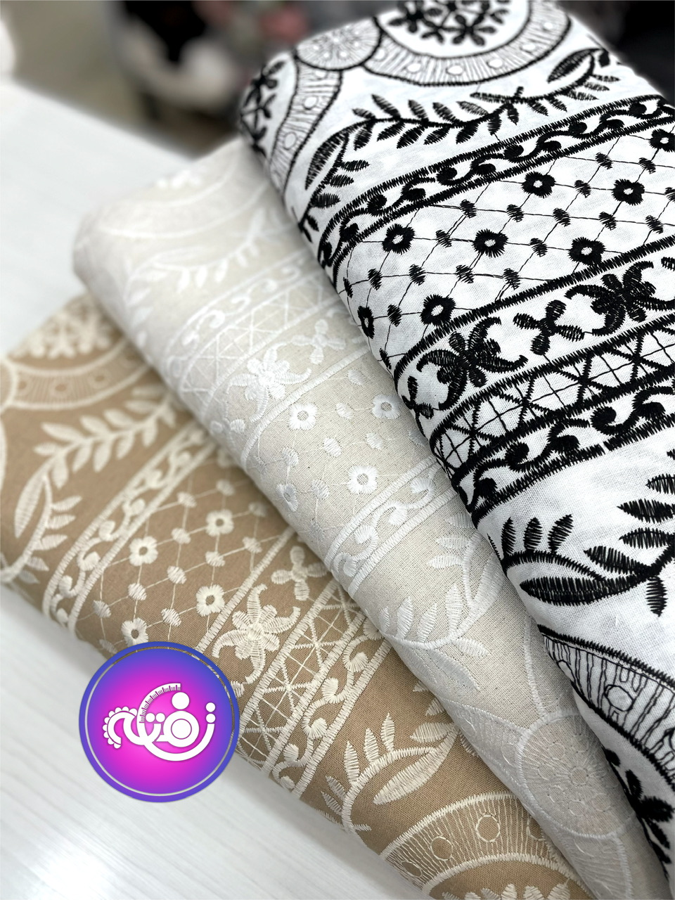 پارچه لینن سوزندوزی