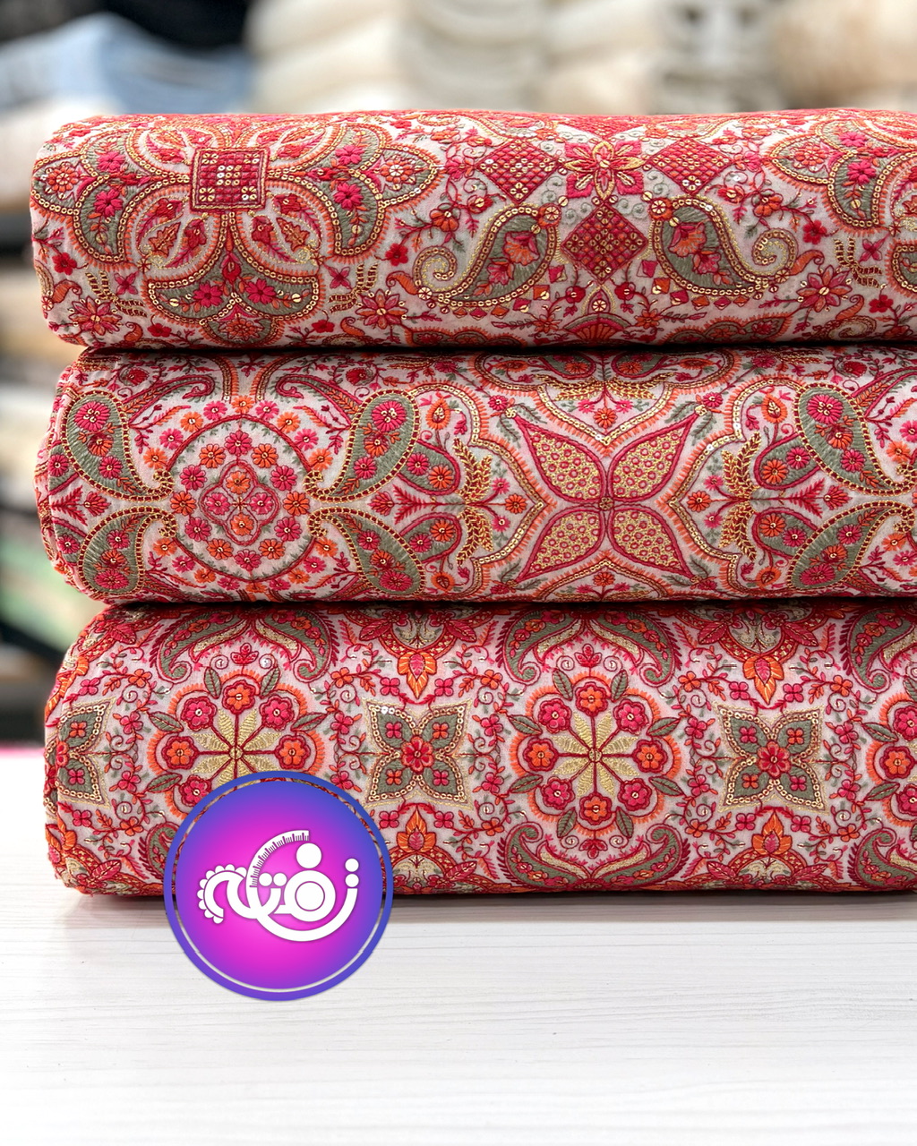 پارچه حریر سوزندوزی