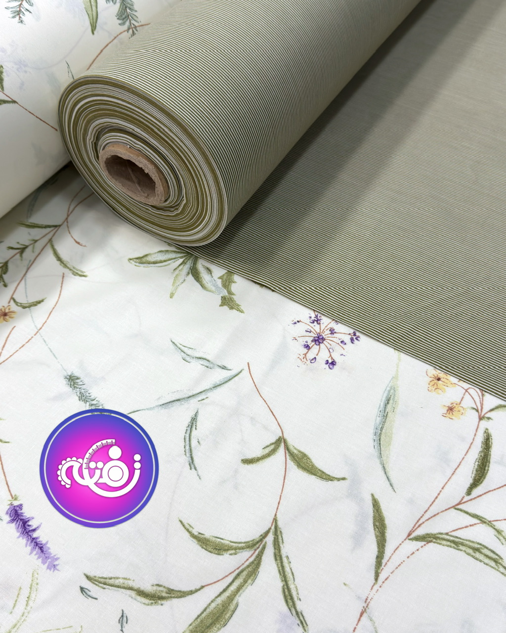 پارچه ملحفه کتان طرح گلناز