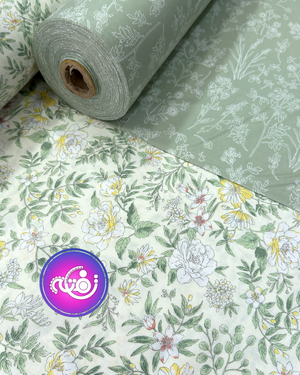 پارچه ملحفه کتان طرح نازی