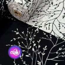 پارچه ملحفه کتان طرح شاخه