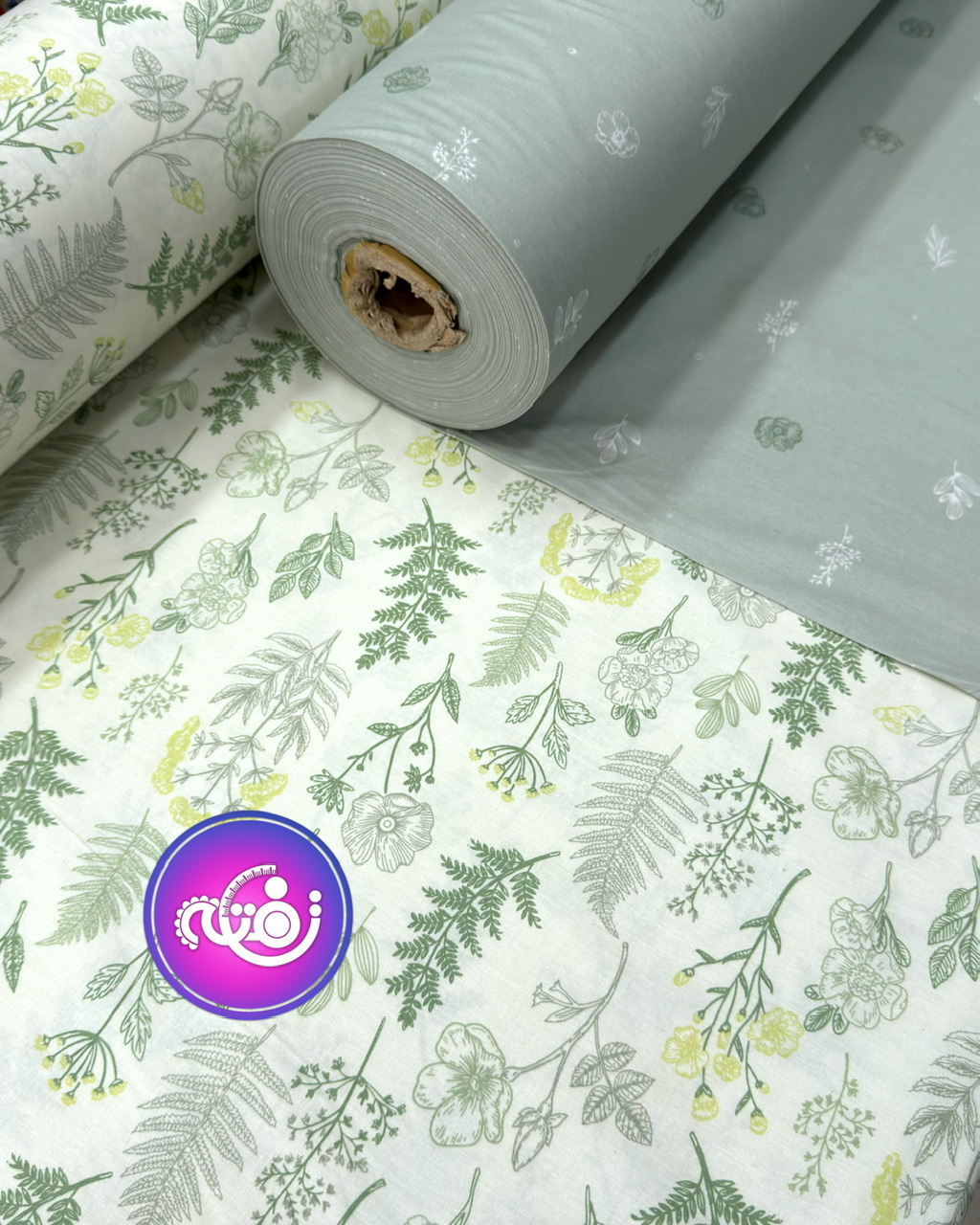 پارچه ملحفه کتان طرح سرو