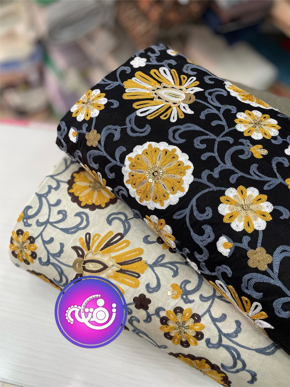 پارچه لینن سوزندوزی