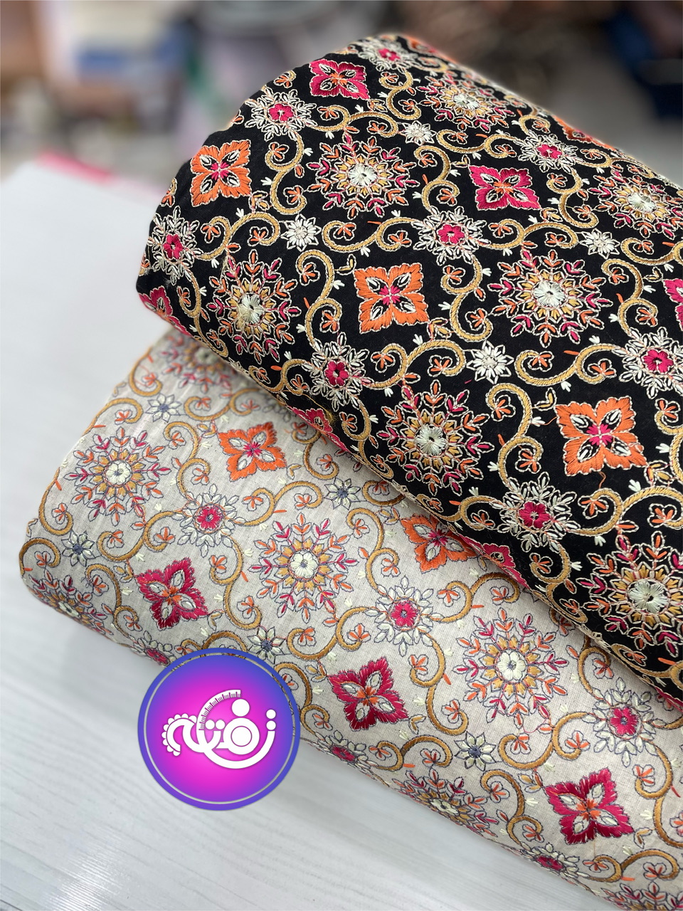 پارچه لینن سوزندوزی