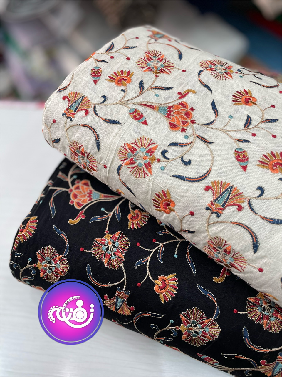 پارچه لینن سوزندوزی