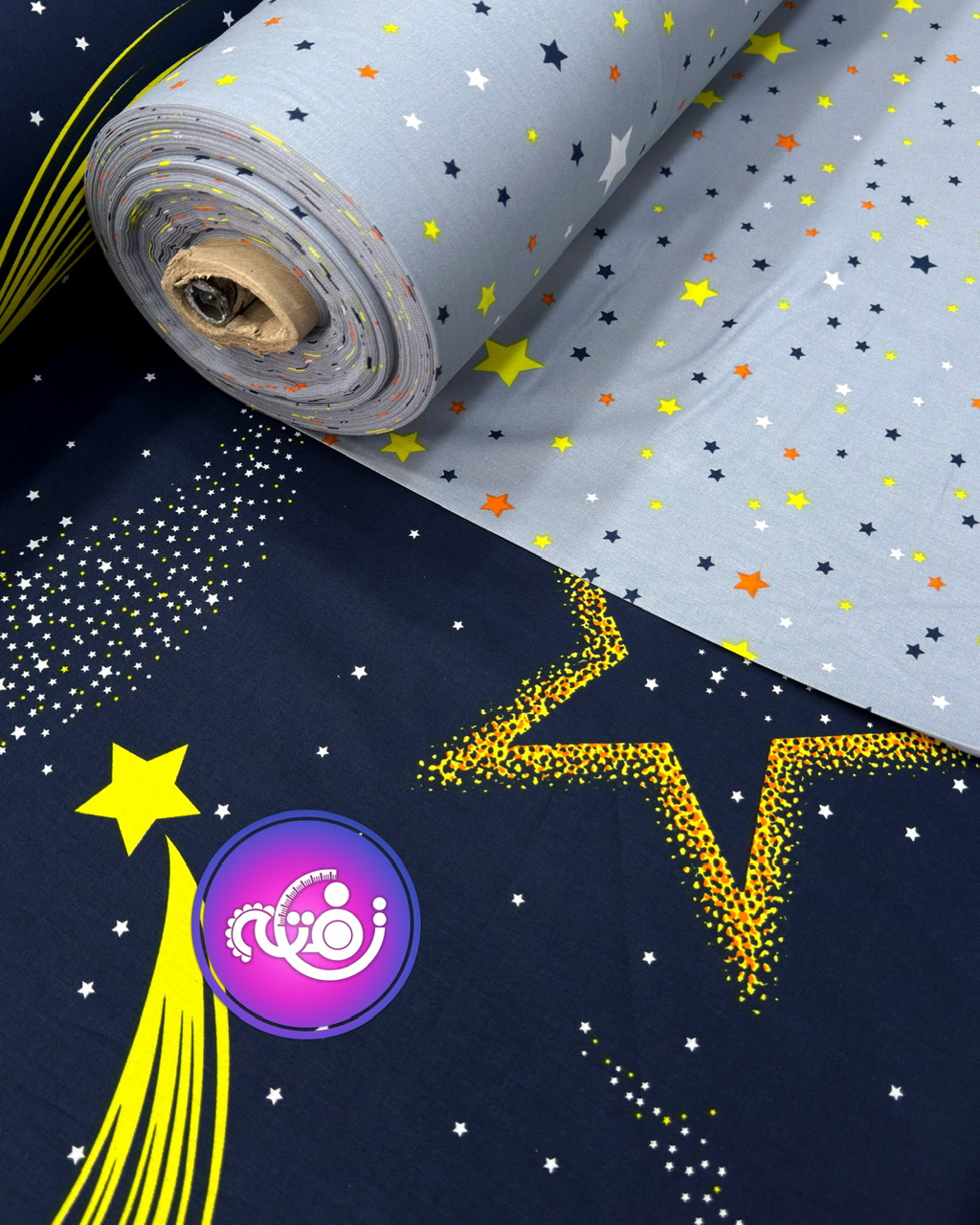 پارچه ملحفه کتان طرح استار