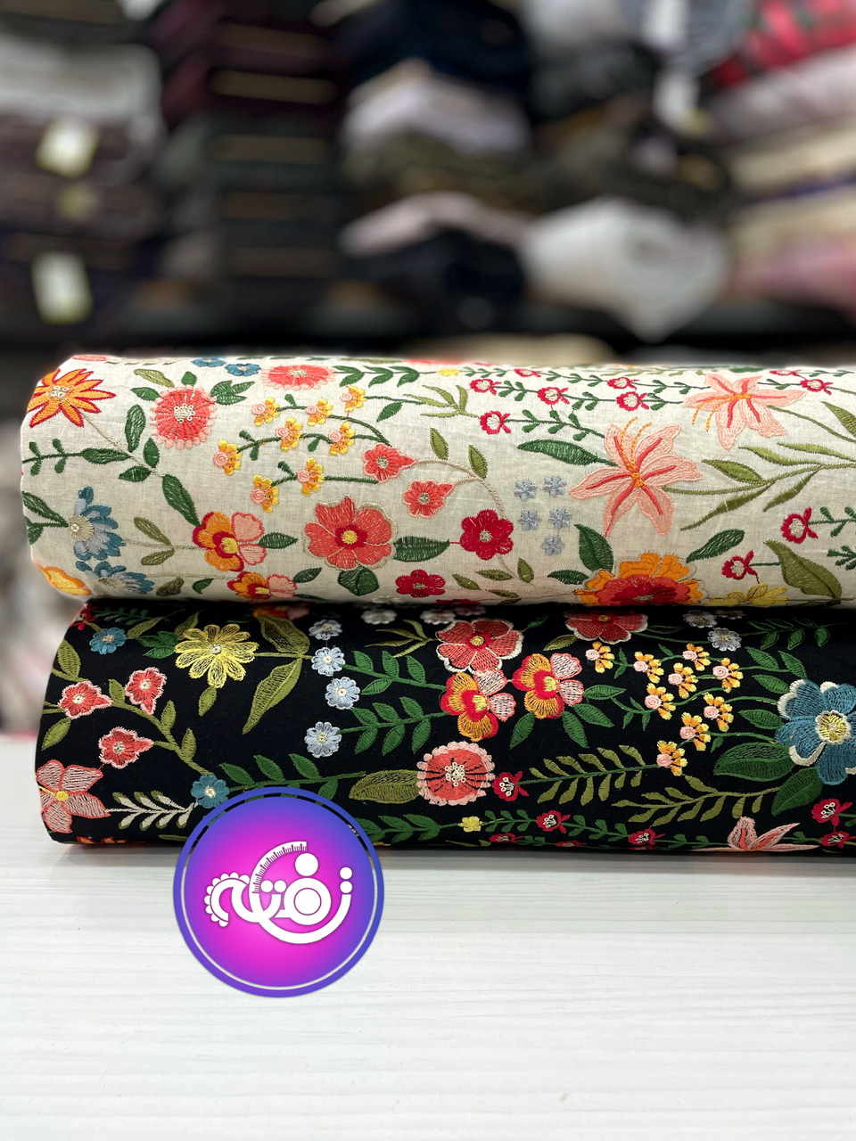 پارچه لینن سوزندوزی