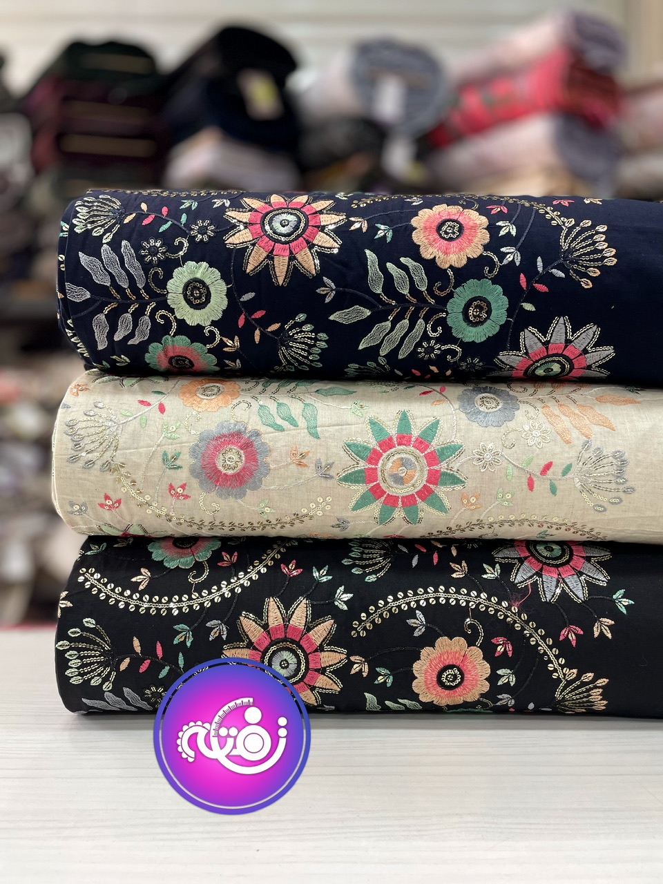 پارچه لینن سوزندوزی