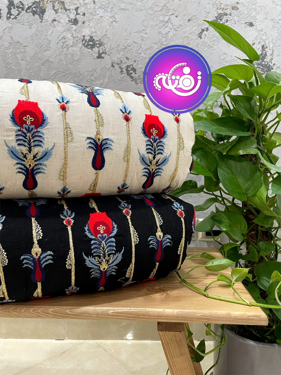 پارچه لینن سوزندوزی