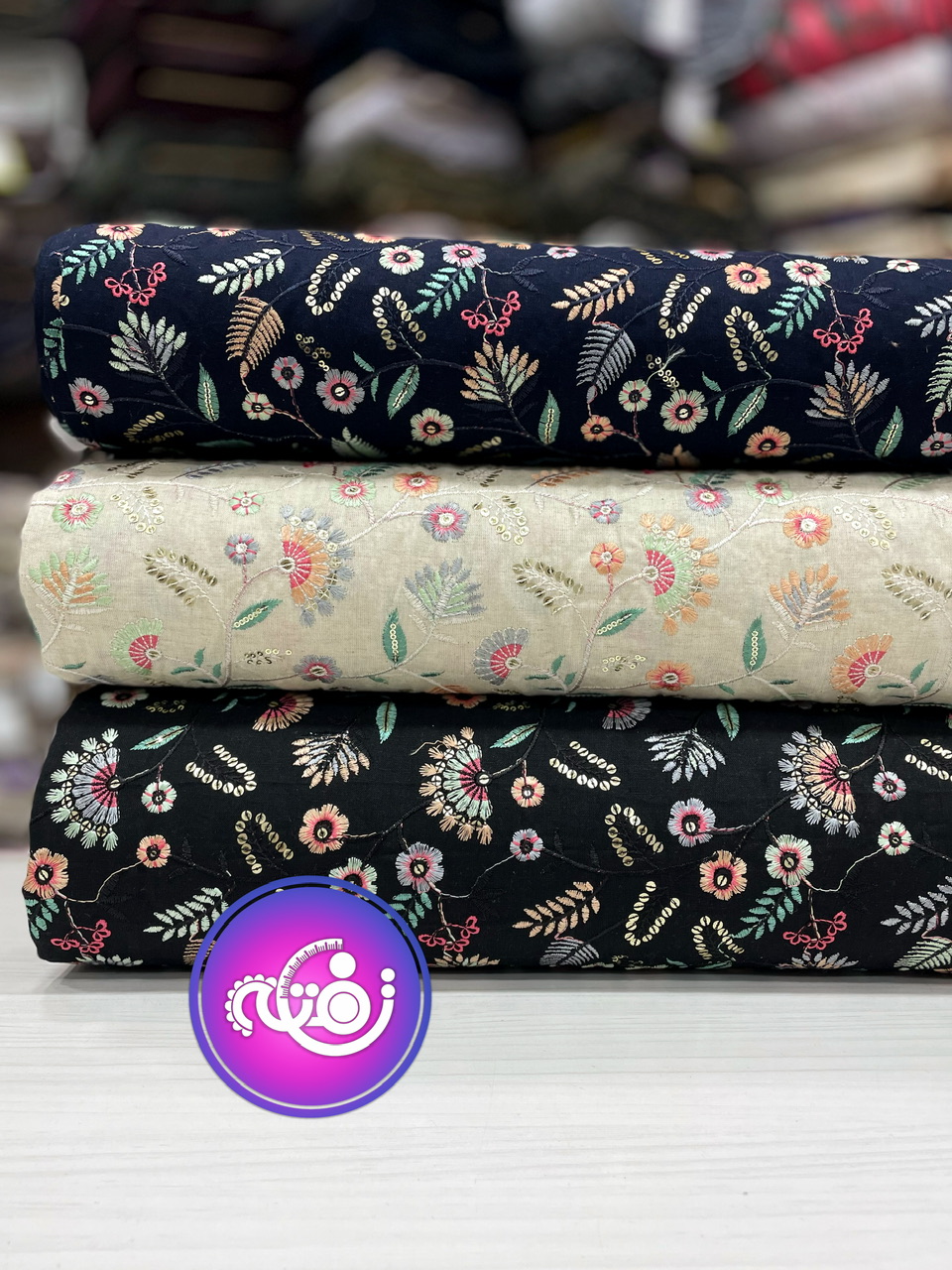 پارچه لینن سوزندوزی