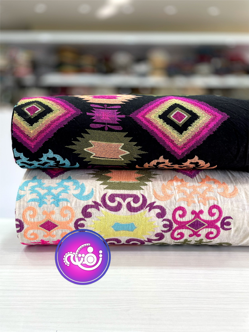 پارچه لینن سوزندوزی