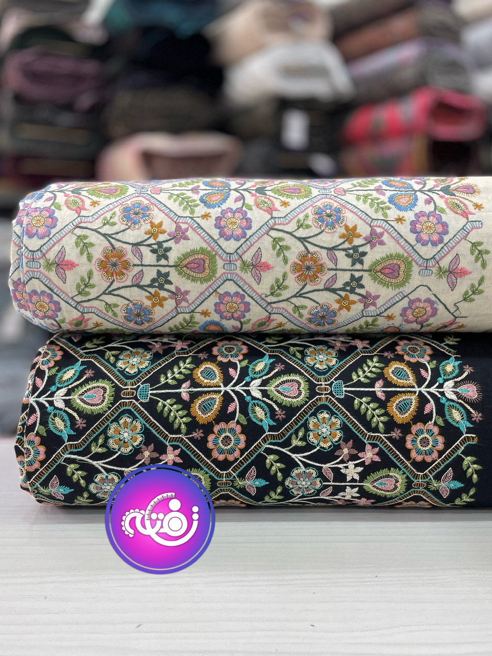 پارچه لینن سوزندوزی