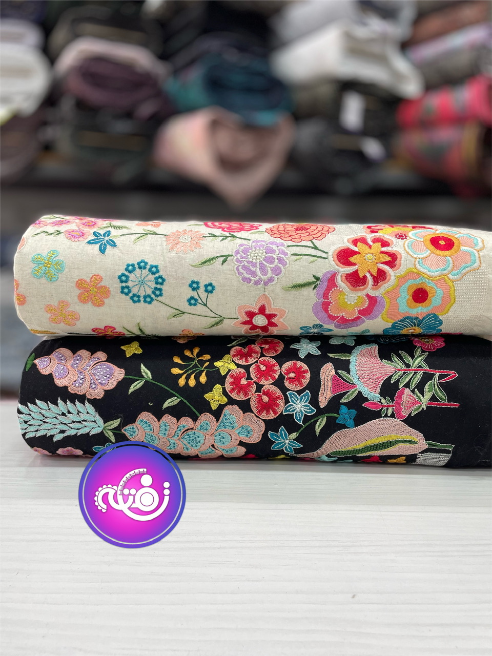 لینن سوزن دوزی طرح برکه