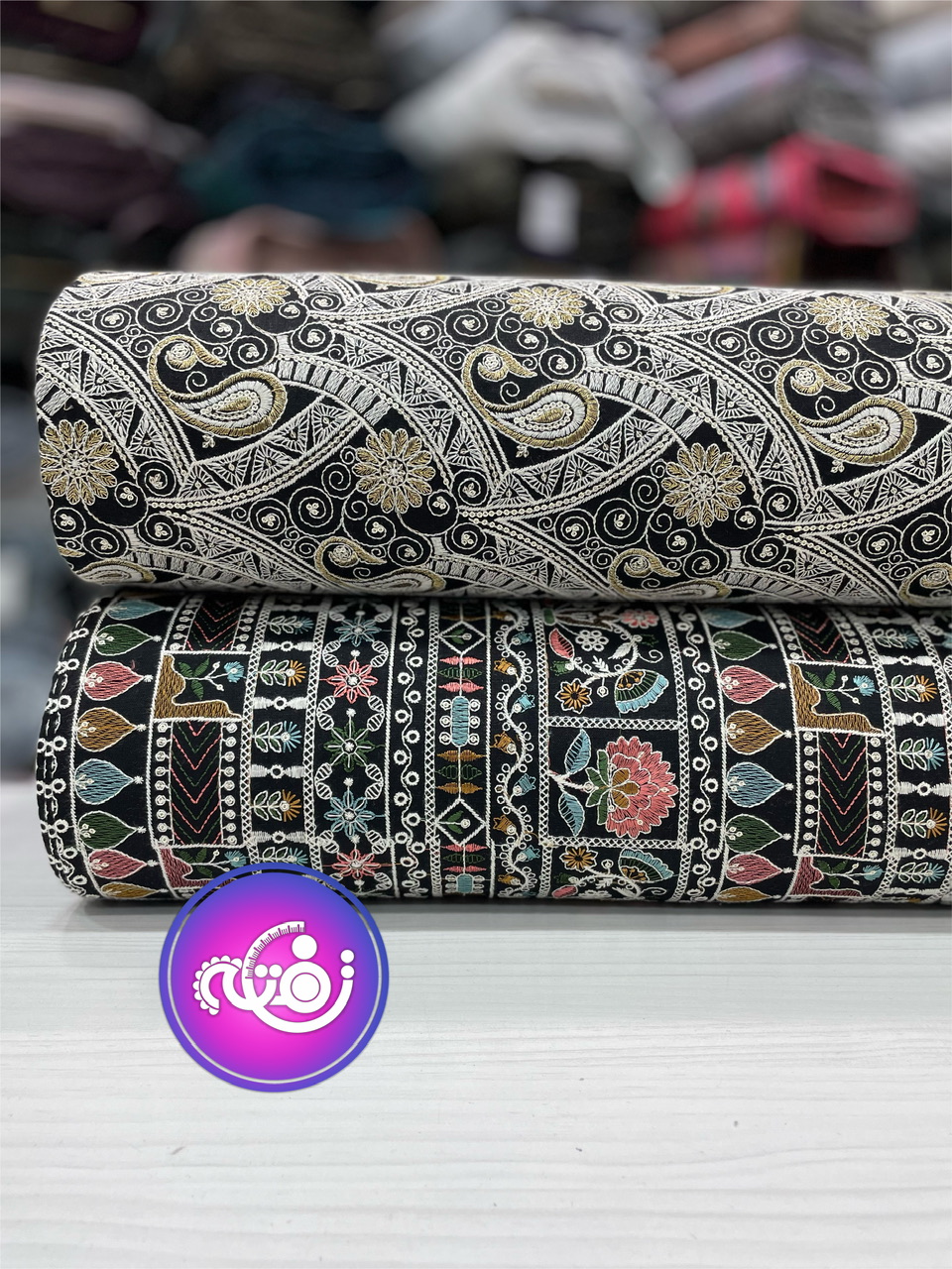 پارچه لینن سوزندوزی