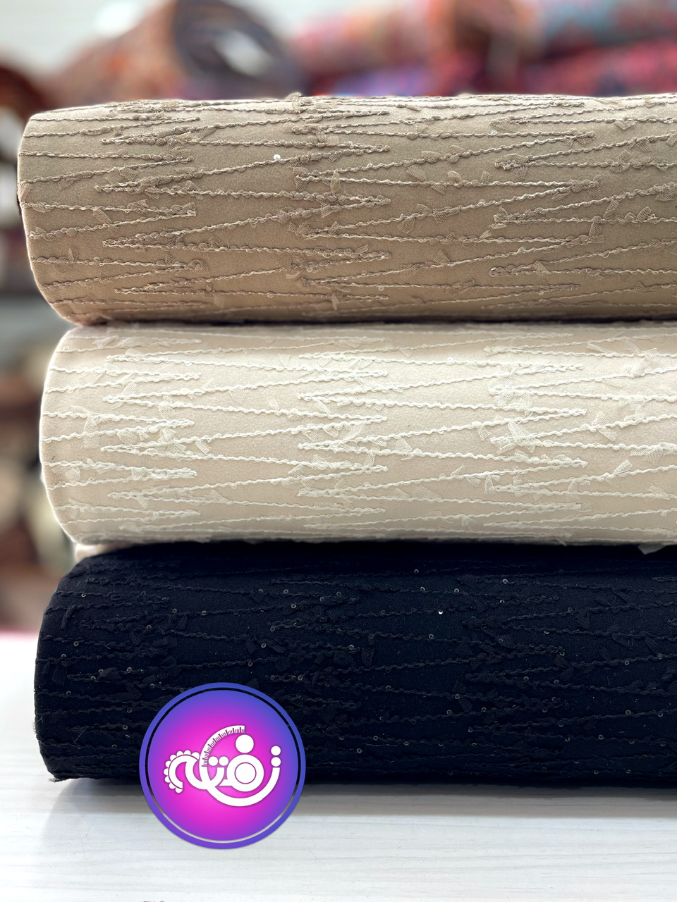 پارچه فوتر قیطان دوزی