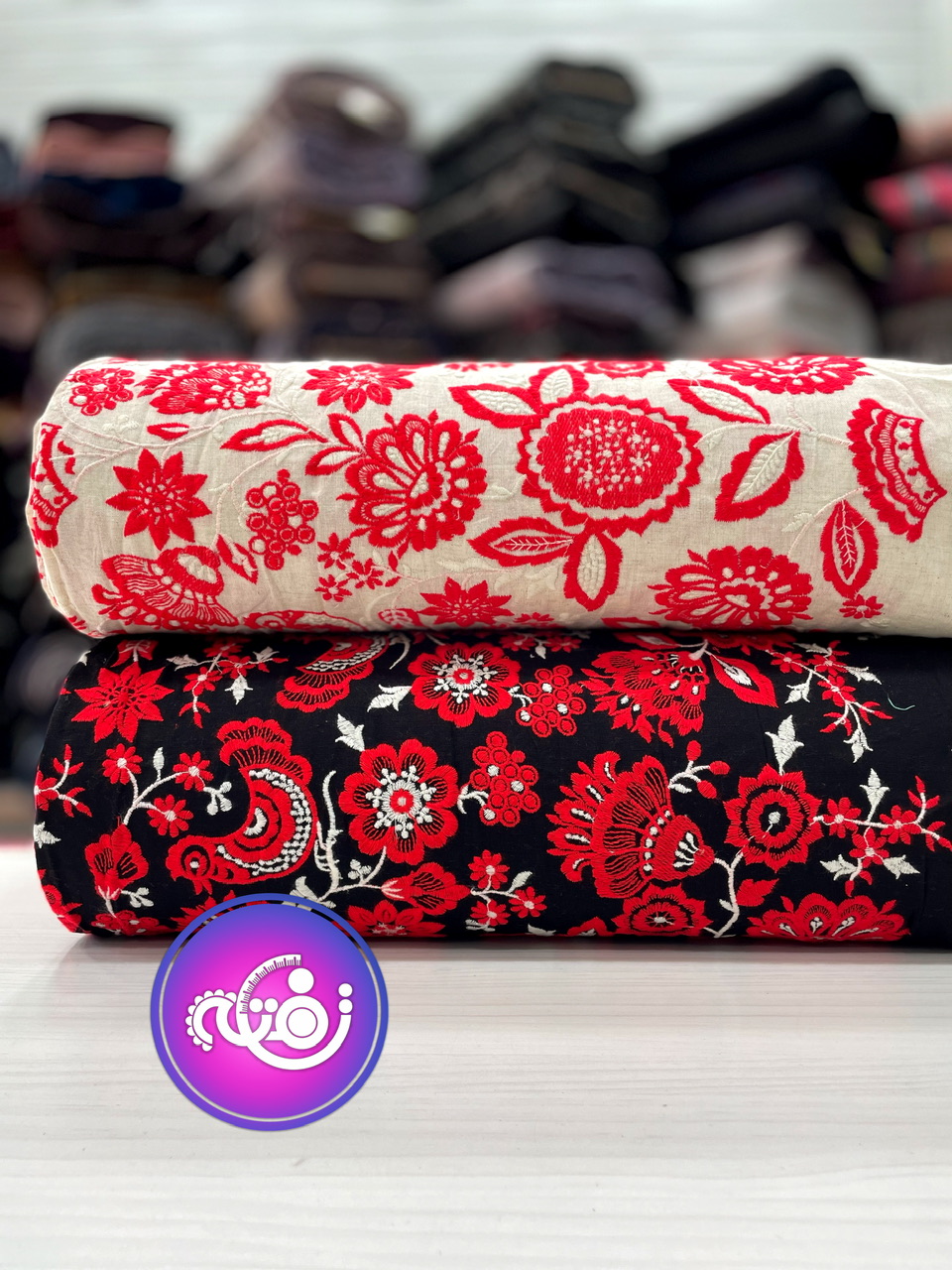 پارچه لینن سوزندوزی