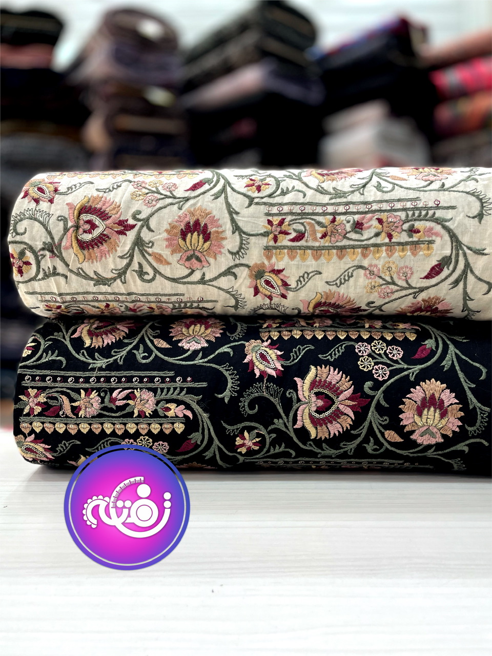 پارچه لینن سوزندوزی