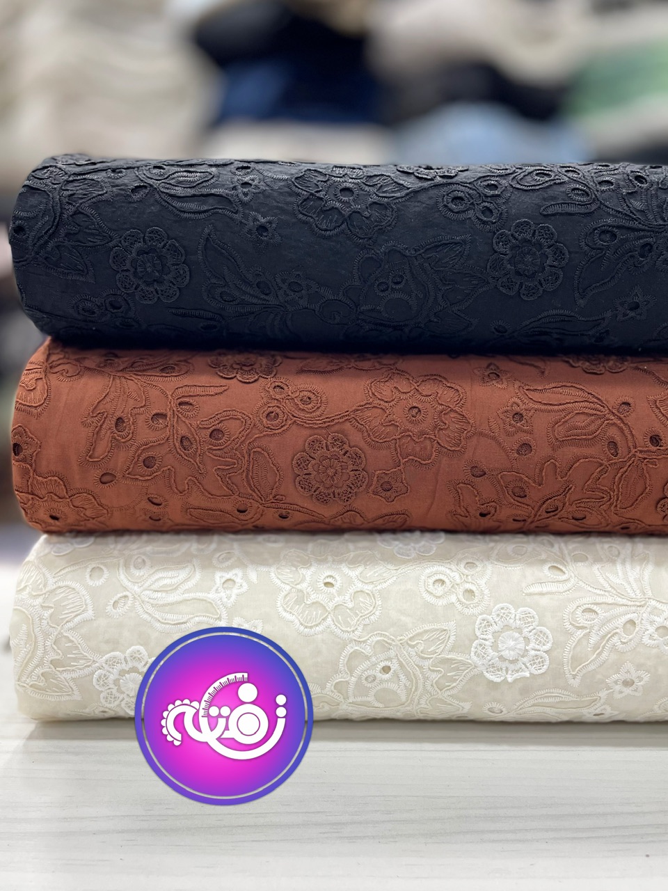 پارچه وال قیطان دوزی برگ