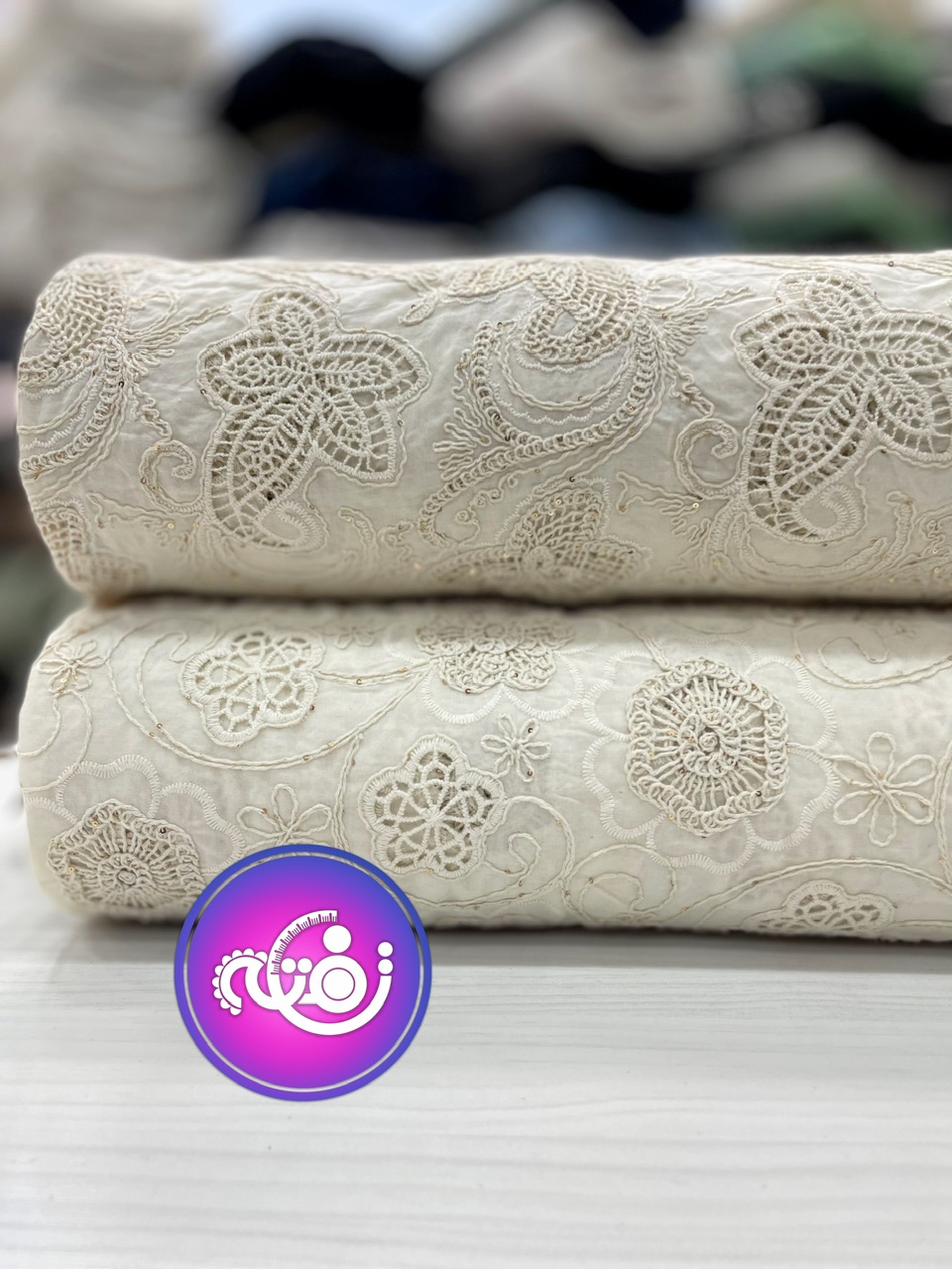 پارچه وال قیطان دوزی و پولکدوزی