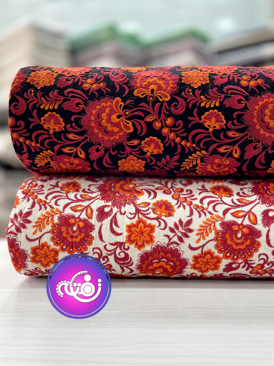 پارچه لینن سوزندوزی